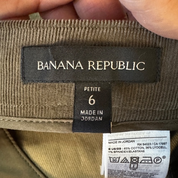 Banana Republic Petite Women's Corduroy Jogger Pants Tan/Brown 6P Ankle Zipper - Picture 6 of 14